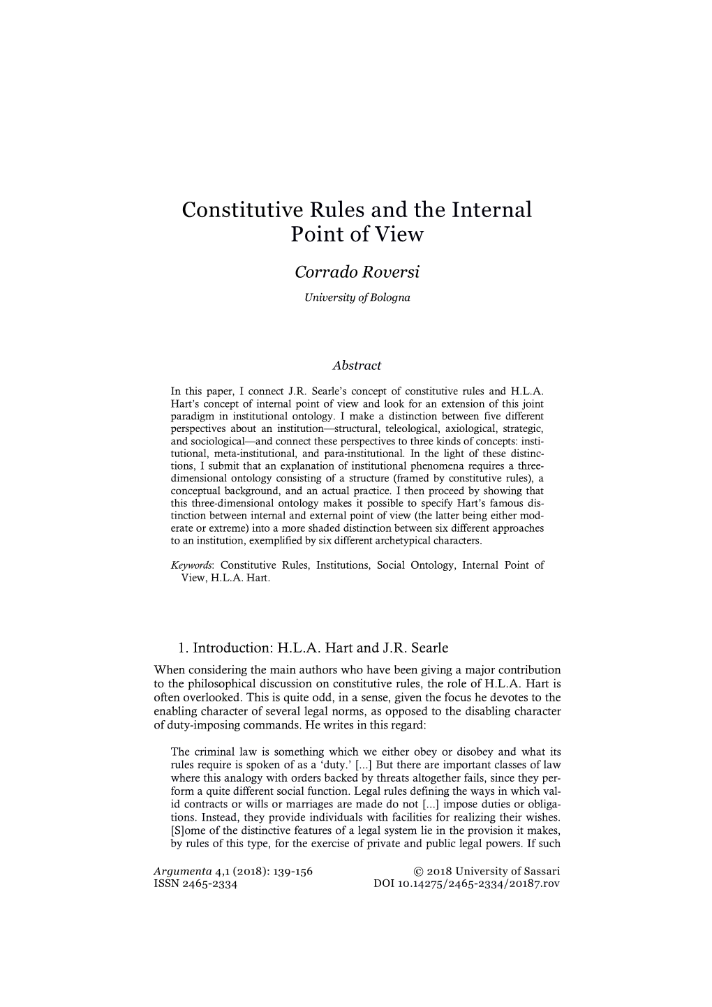Constitutive Rules and the Internal Point of View