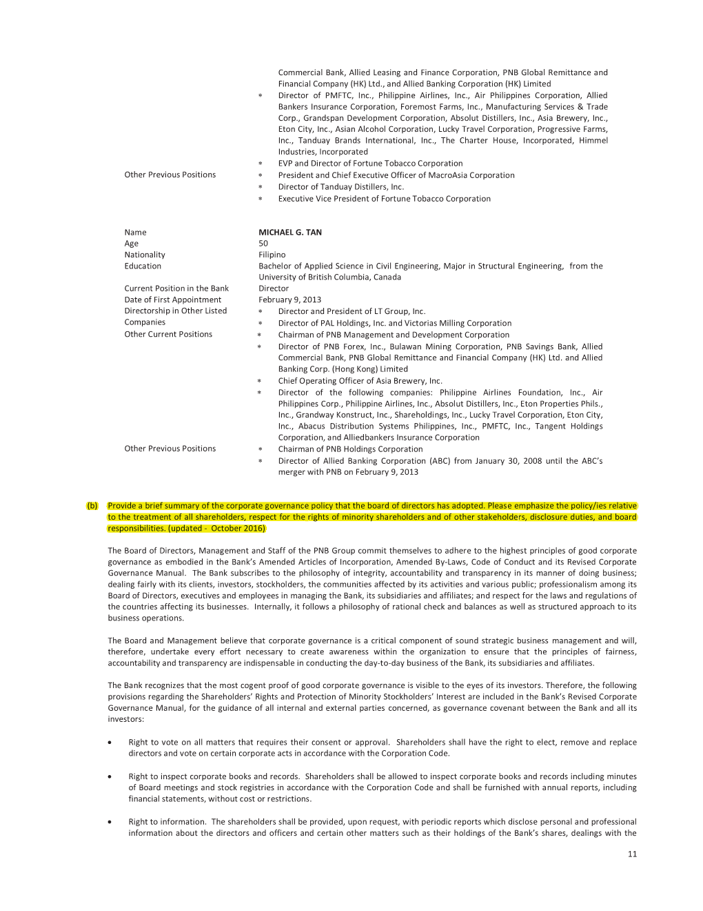 11 Commercial Bank, Allied Leasing and Finance Corporation, PNB Global Remittance and Financial Company