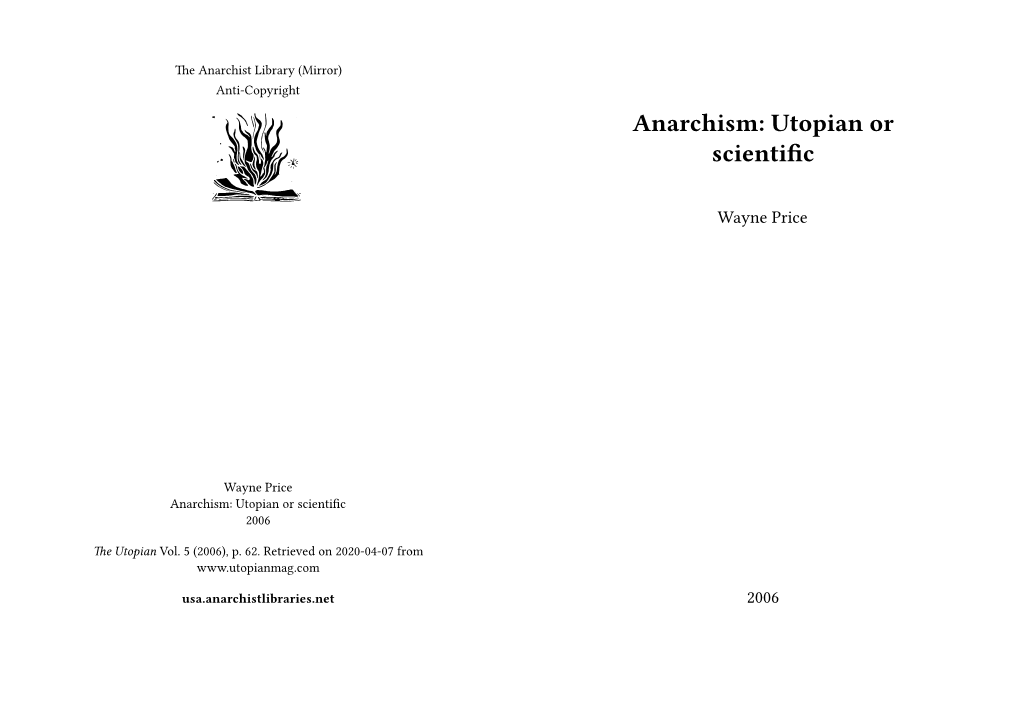 Anarchism: Utopian Or Scientific