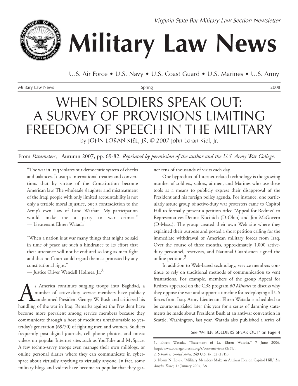 Military Law News