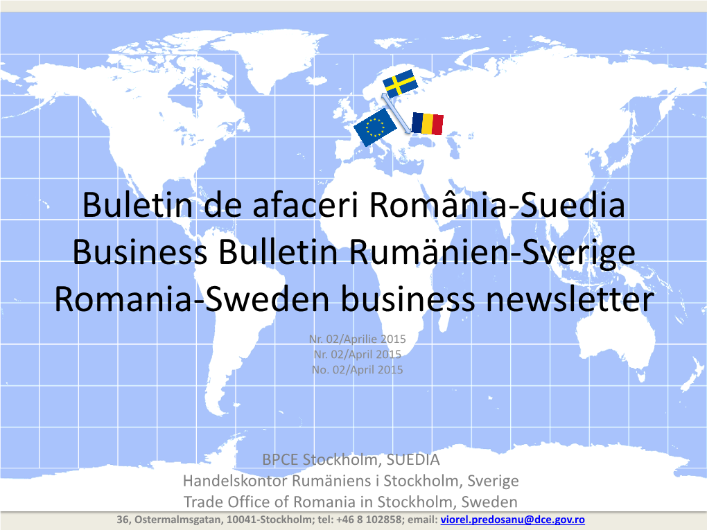 Buletin Comercial Rolmania-Suedia