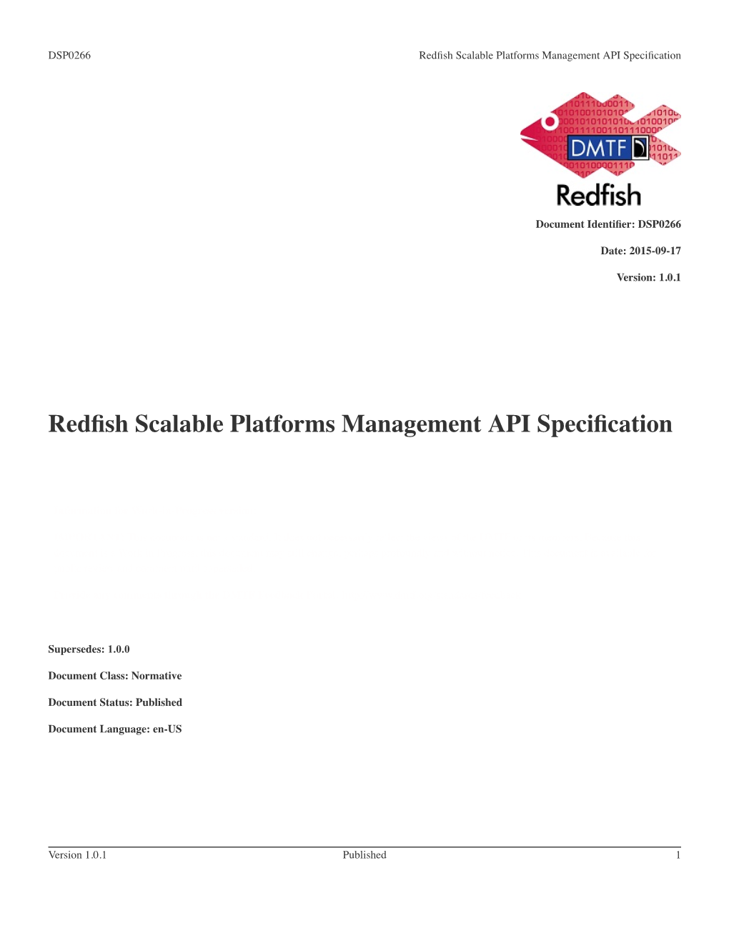 Redfish Scalable Platforms Management API Specification