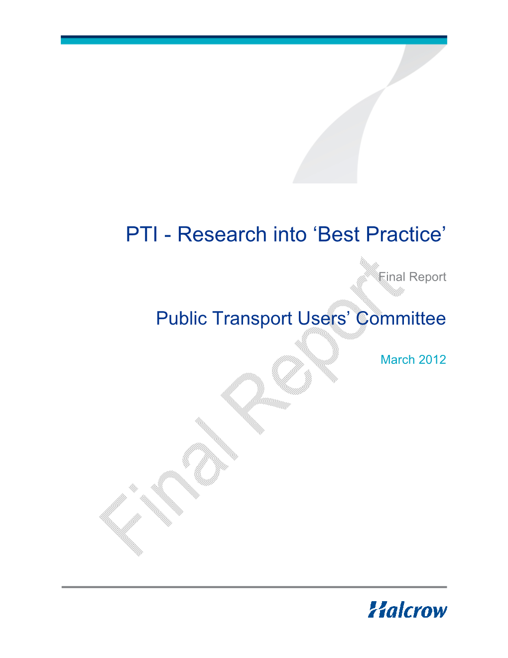 Public Transport Information: Research Into Best Practice