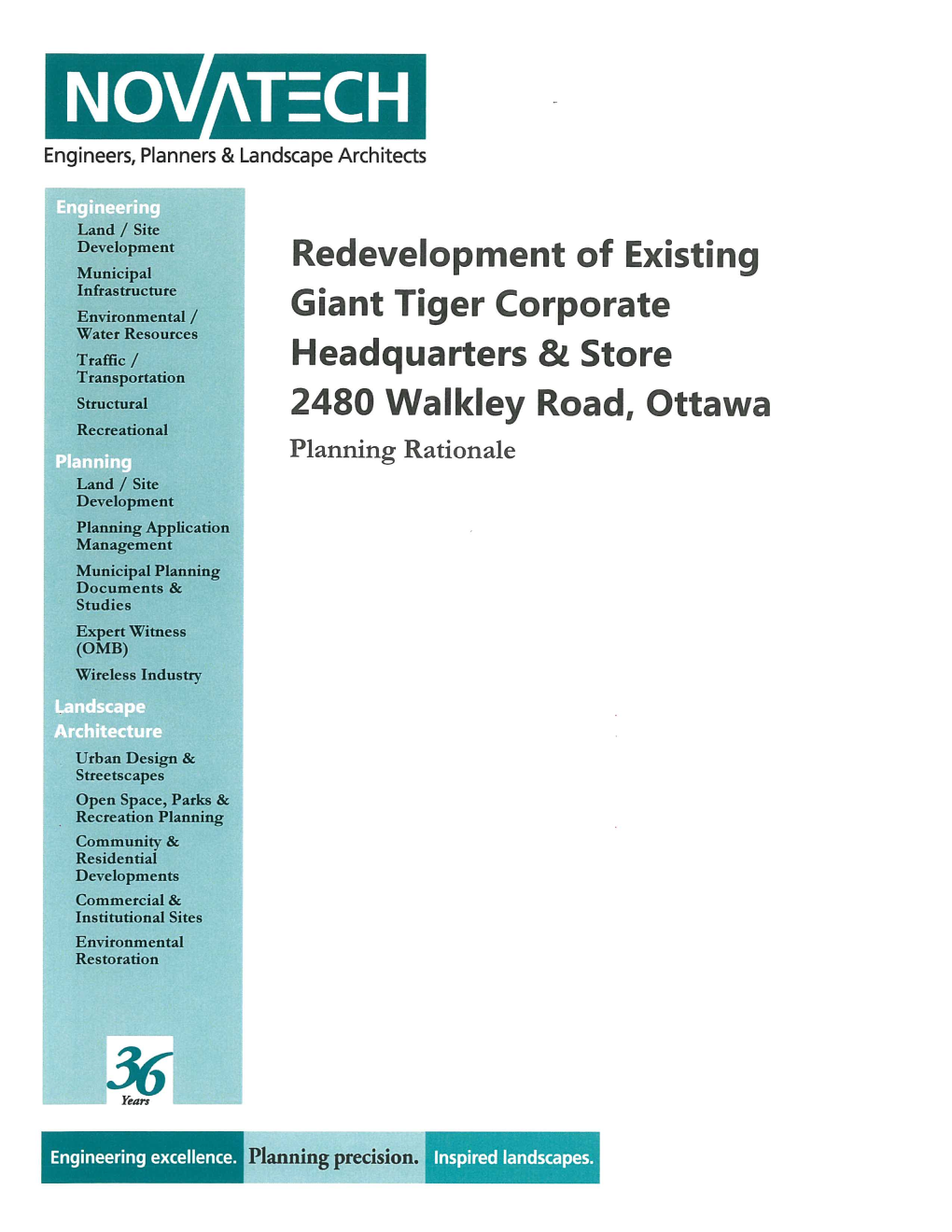 Planning Rationale for Zoning By-Law Amendment & Site Plan Control Applications