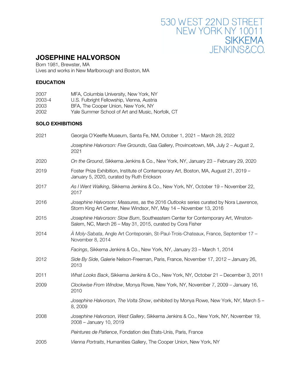 Josephine Halvorson CV