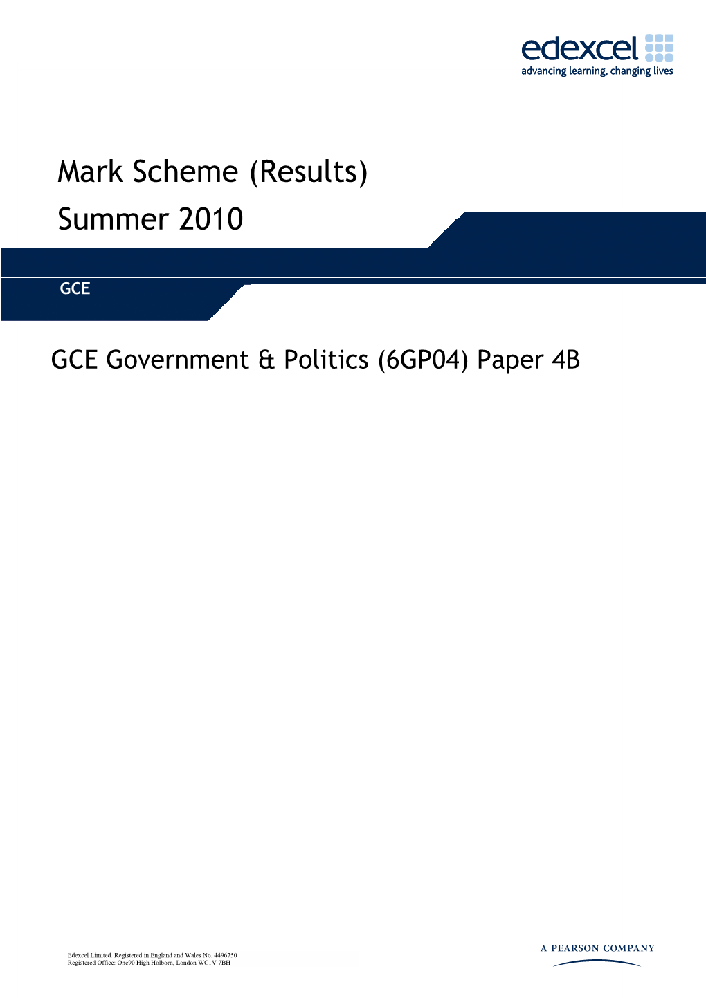 Mark Scheme (Results)