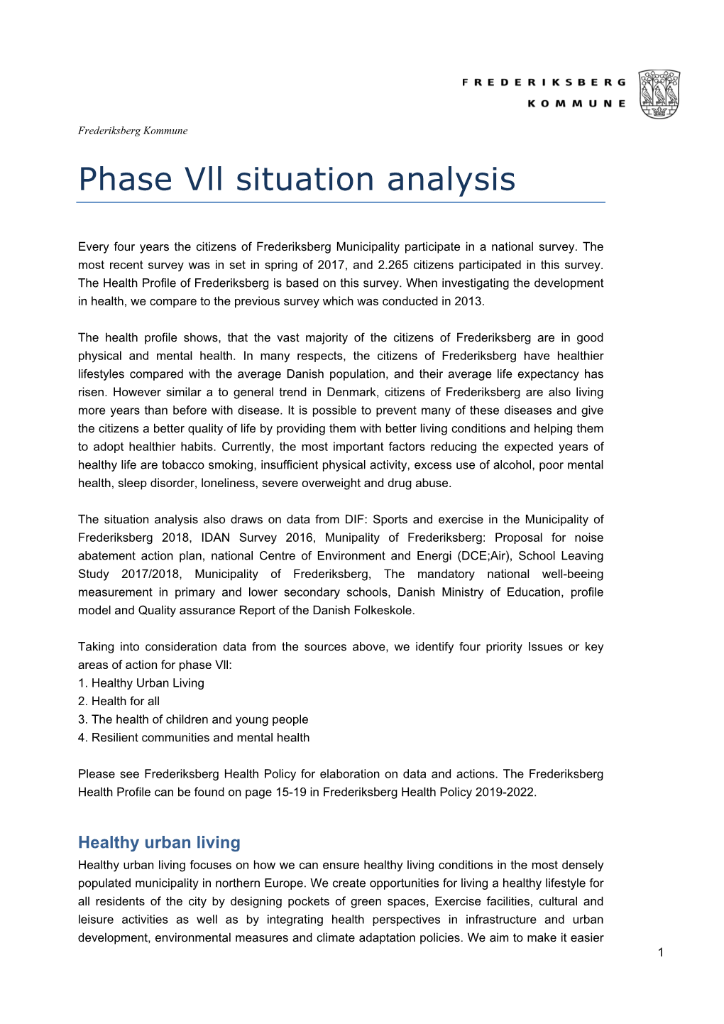 Phase Vll Situation Analysis