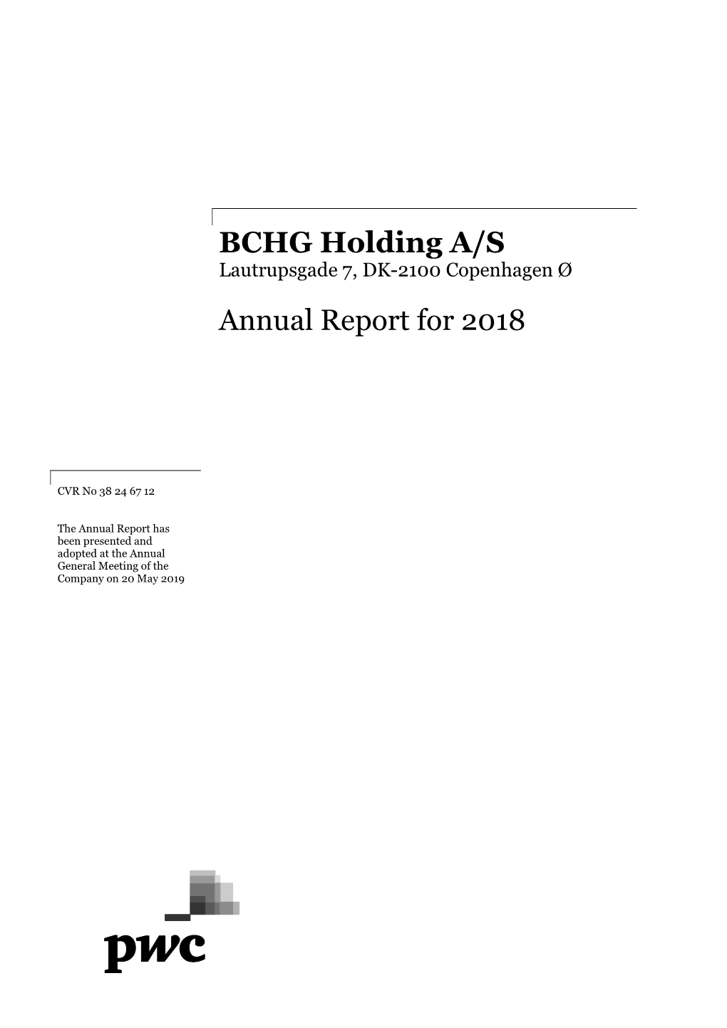 BCHG Holding A/S Annual Report for 2018