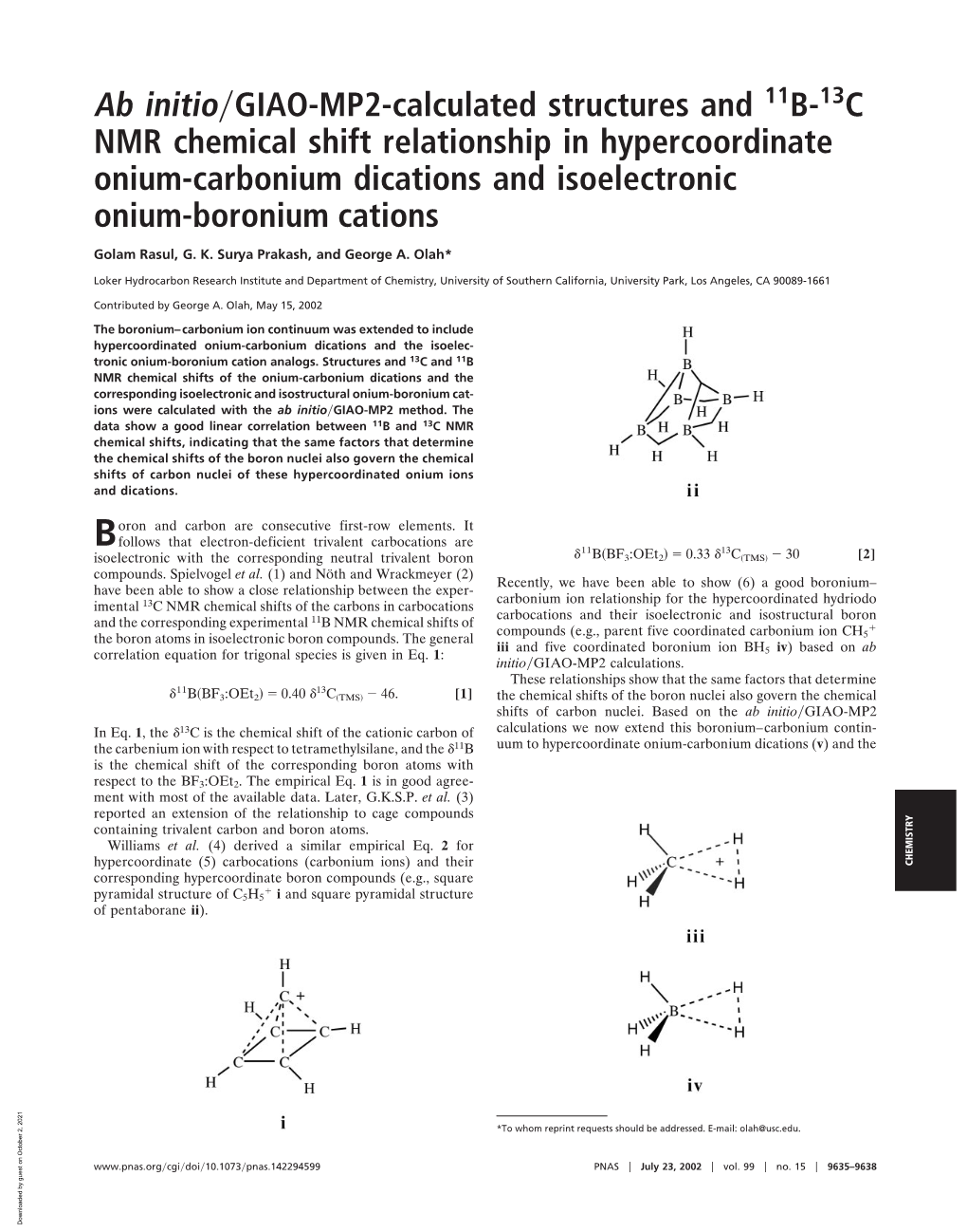 Ab Initio GIAO-MP2-Calculated Structures and B- C NMR Chemical