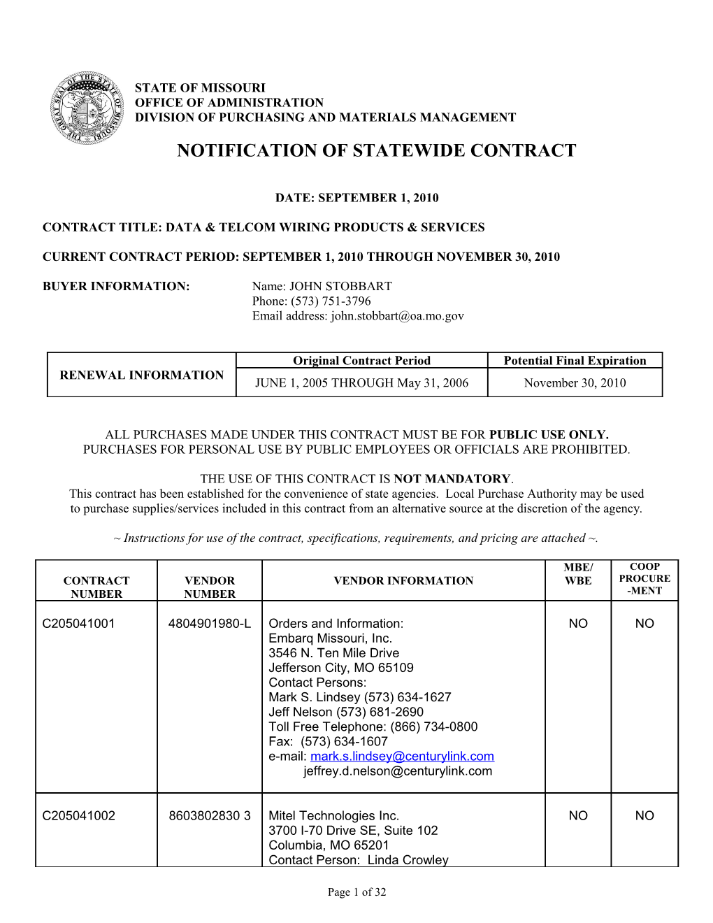 Division of Purchasing and Materials Management s3