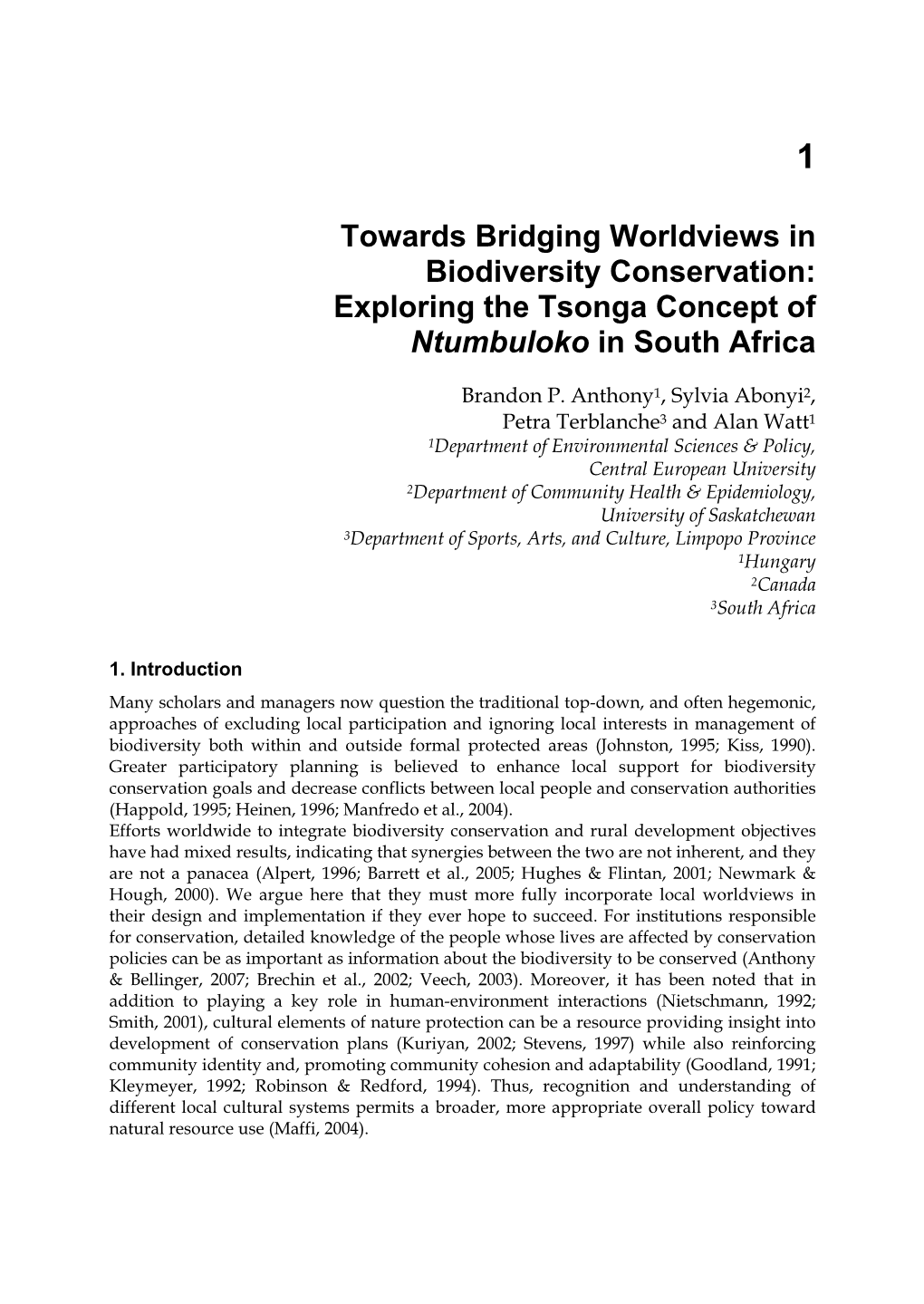 Exploring the Tsonga Concept of Ntumbuloko in South Africa