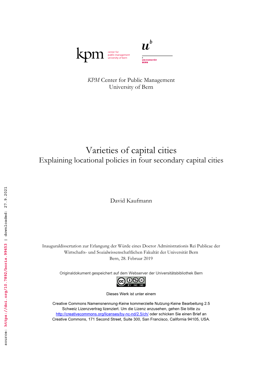 Varieties of Capital Cities