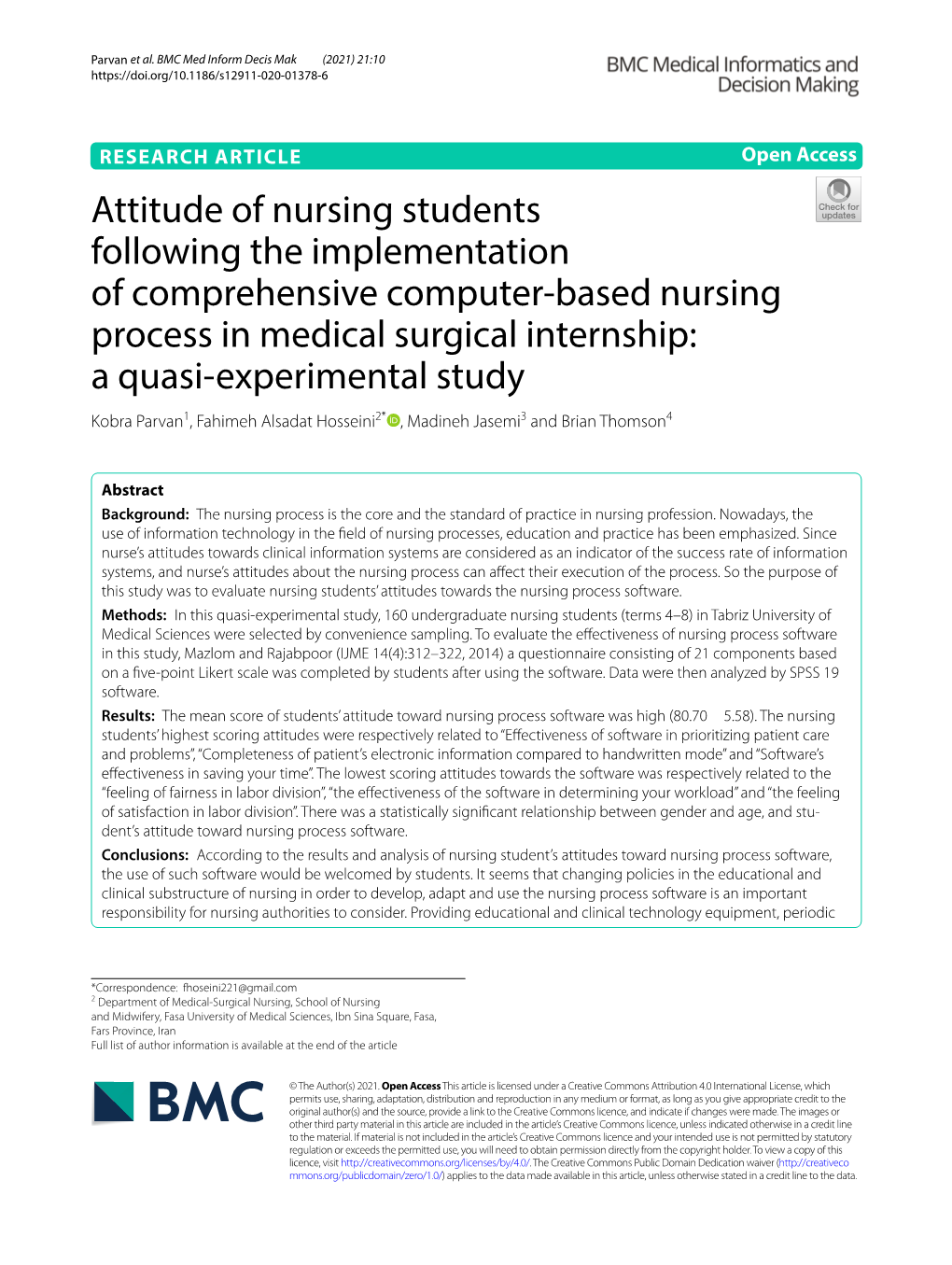 Attitude of Nursing Students Following the Implementation Of