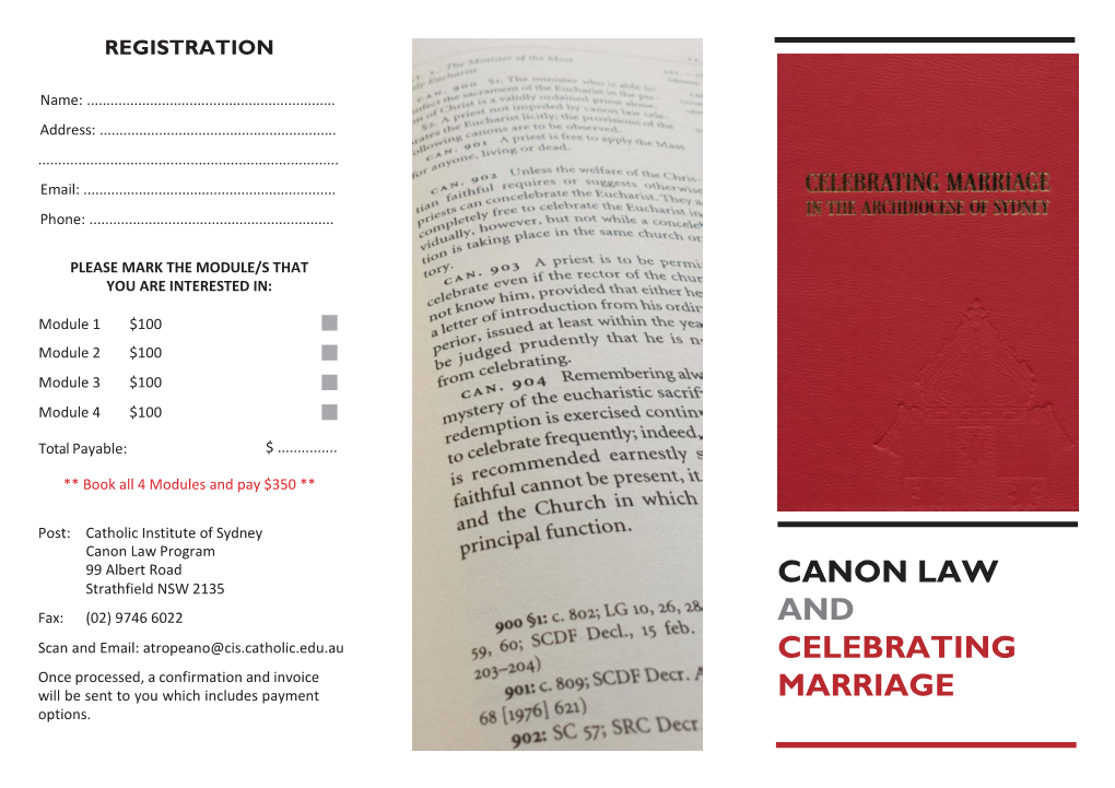 Canon Law and Celebrating Marriage