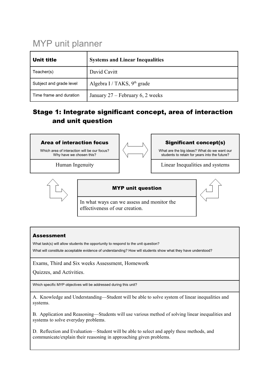 MYP Unit Planner s3