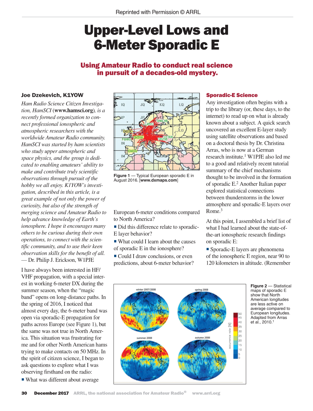 Upper-Level Lows and 6-Meter Sporadic E