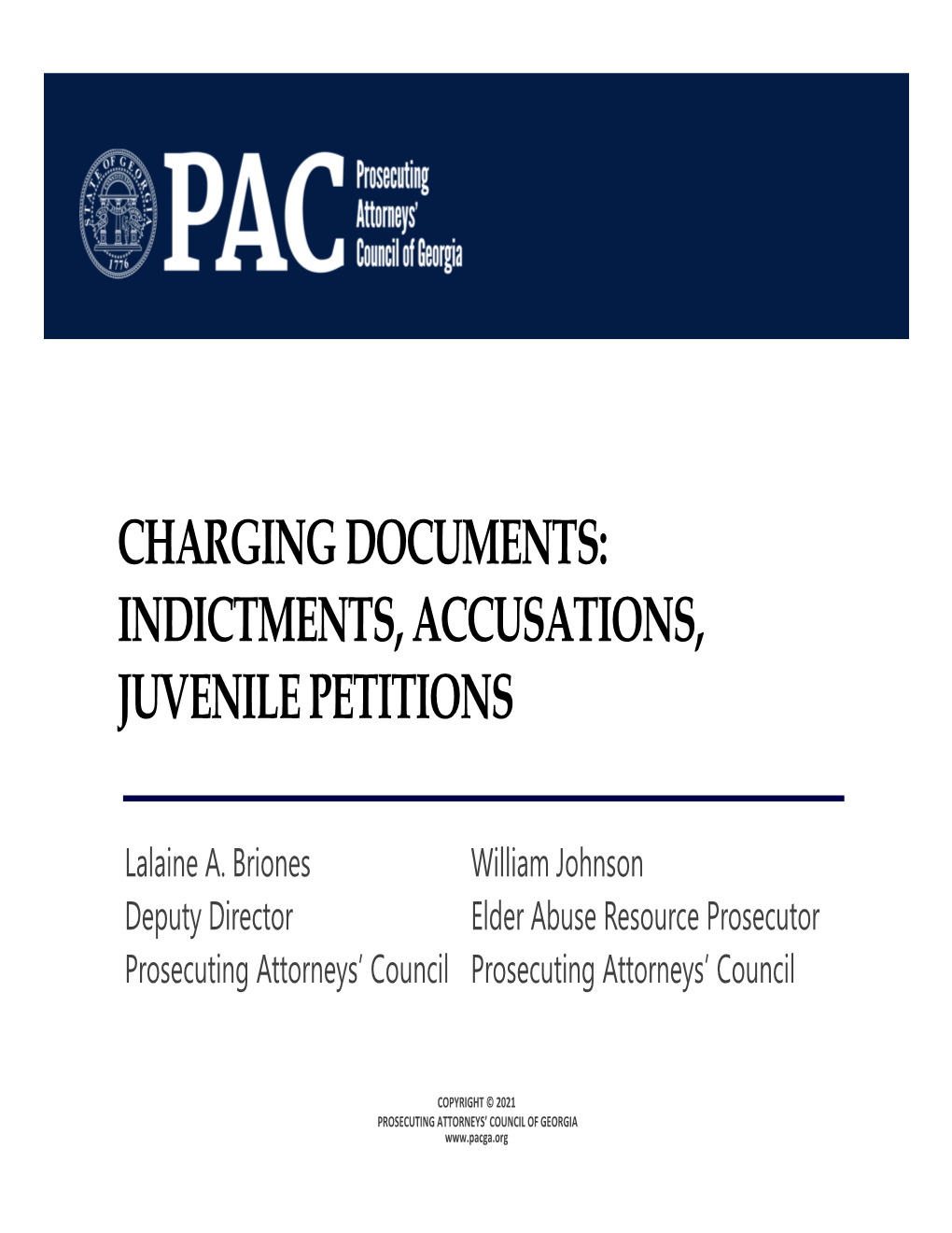 Charging Documents: Indictments, Accusations, Juvenile Petitions
