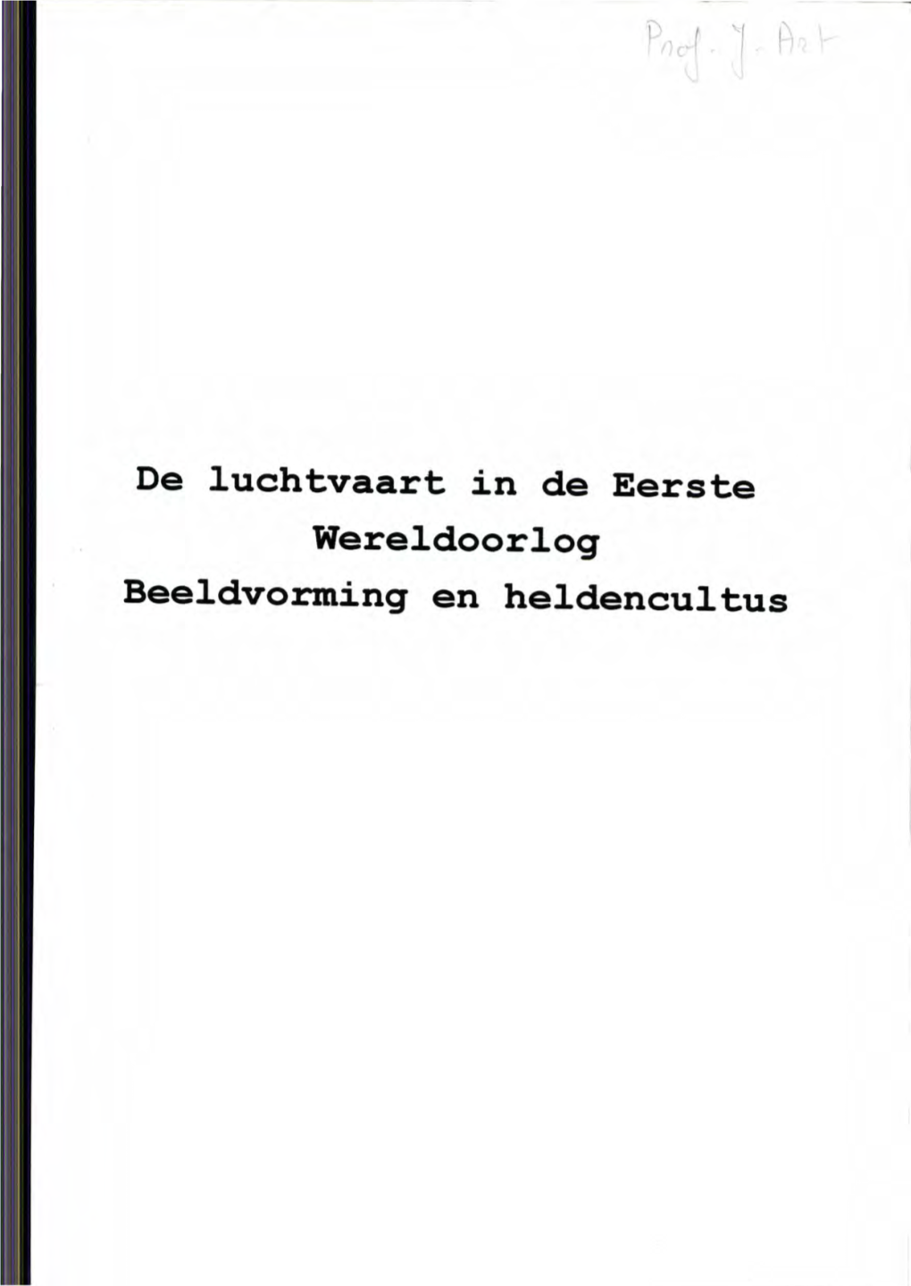 De Luchtvaart in De Eerste Wereldoorlog Beeldvor.Ming En Heldencultus Deze Pagina Is Niet Beschikbaar Omdat Ze Persoonsgegevens Bevat