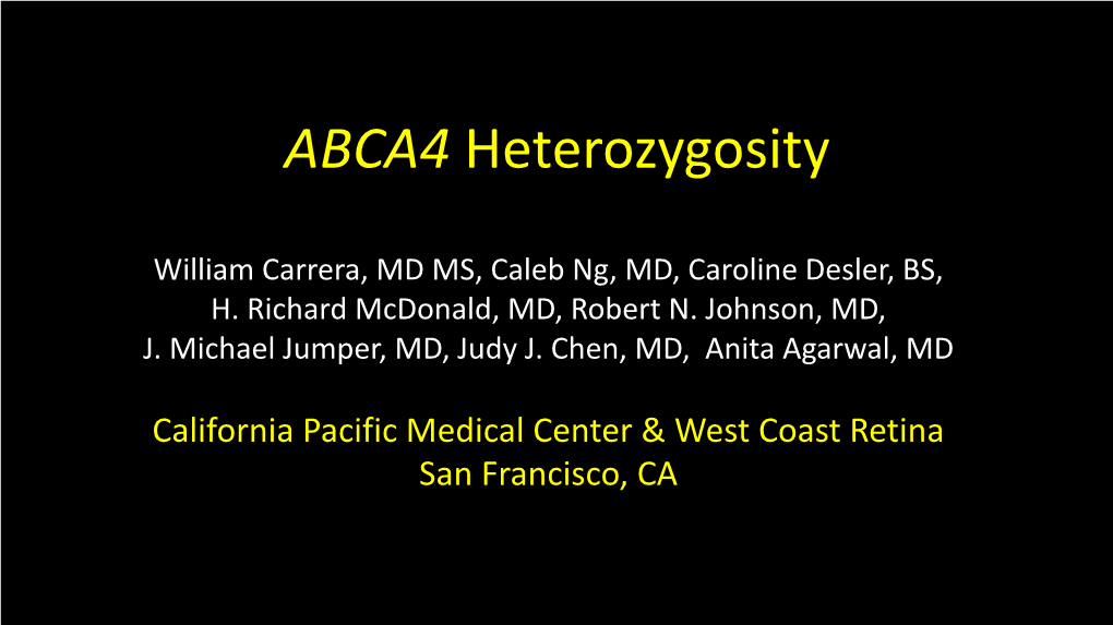 ABCA4 Heterozygosity