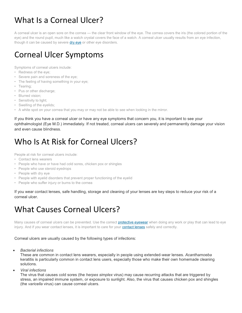 What Causes Corneal Ulcers?