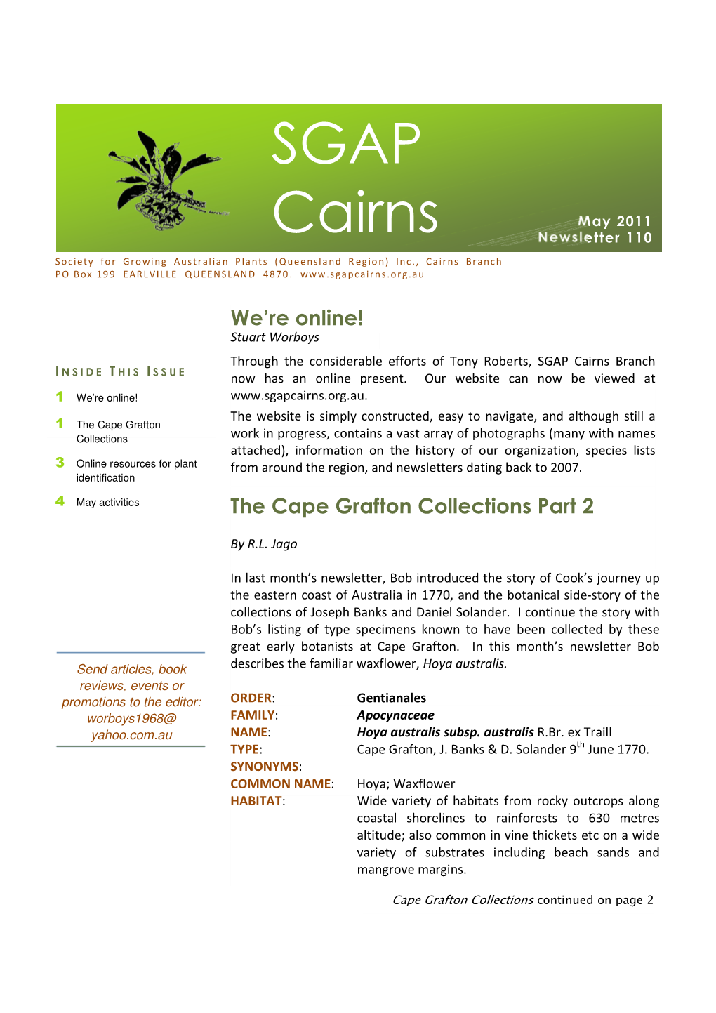 SGAP Cairns Home Page