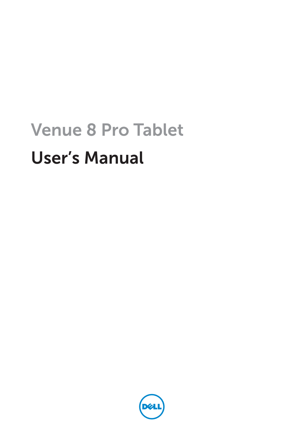 Dell Venue 8 Pro User's Manual