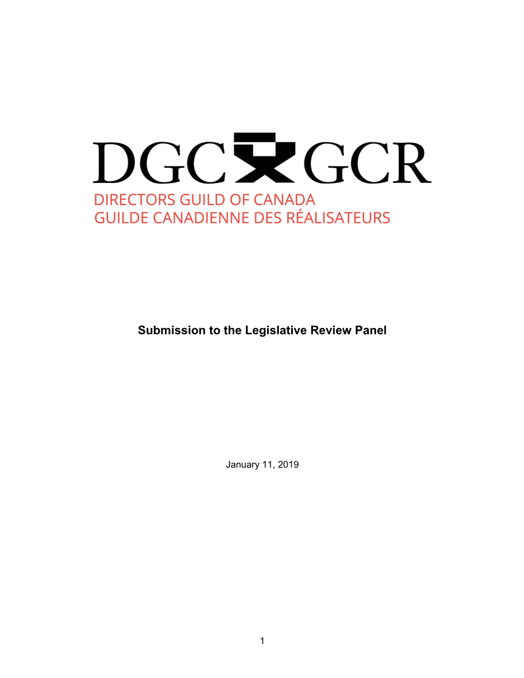 DGC : Submission to the Legislative Review Panel