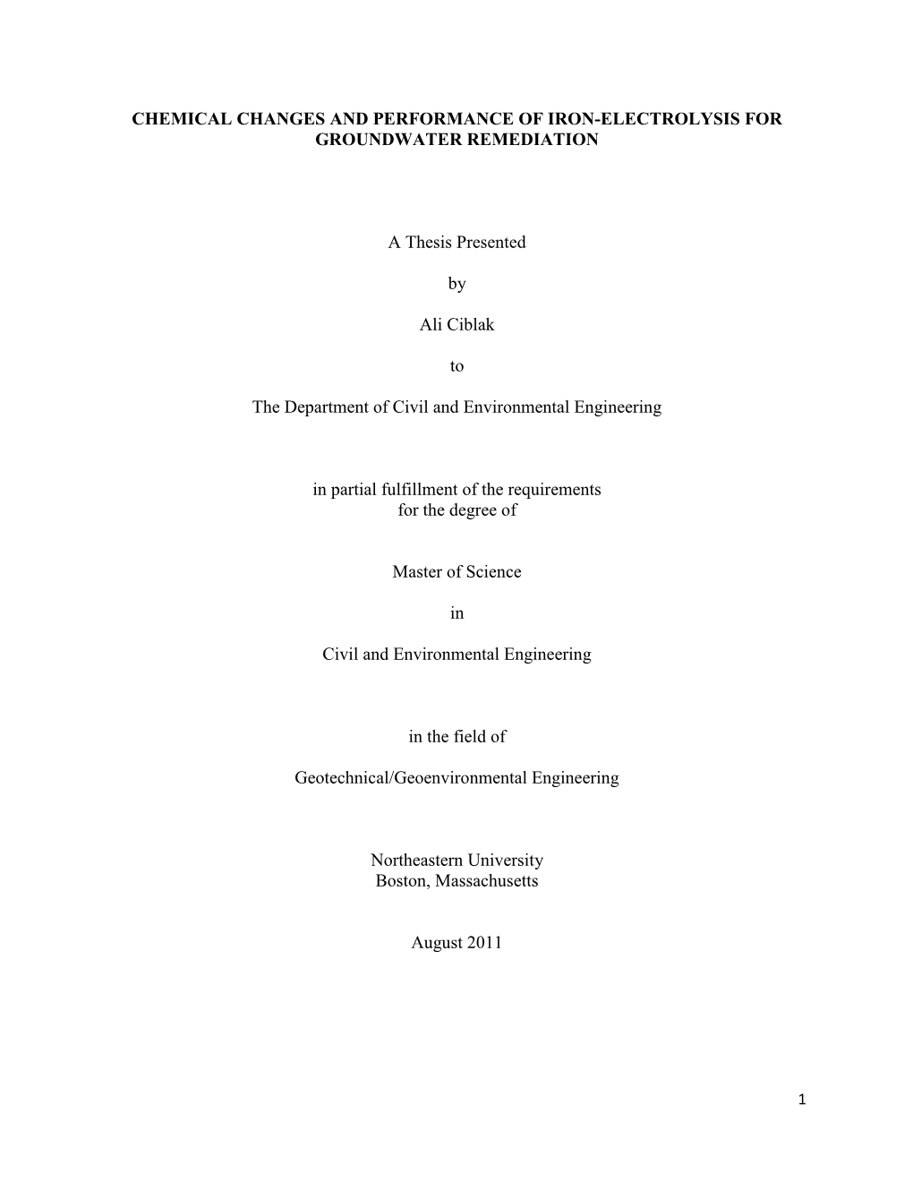 Chemical Changes and Performance of Iron-Electrolysis for Groundwater Remediation