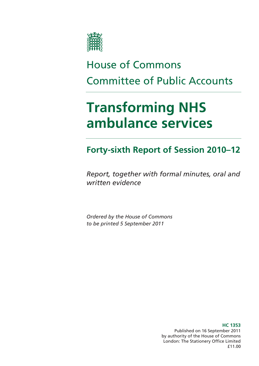 Transforming NHS Ambulance Services