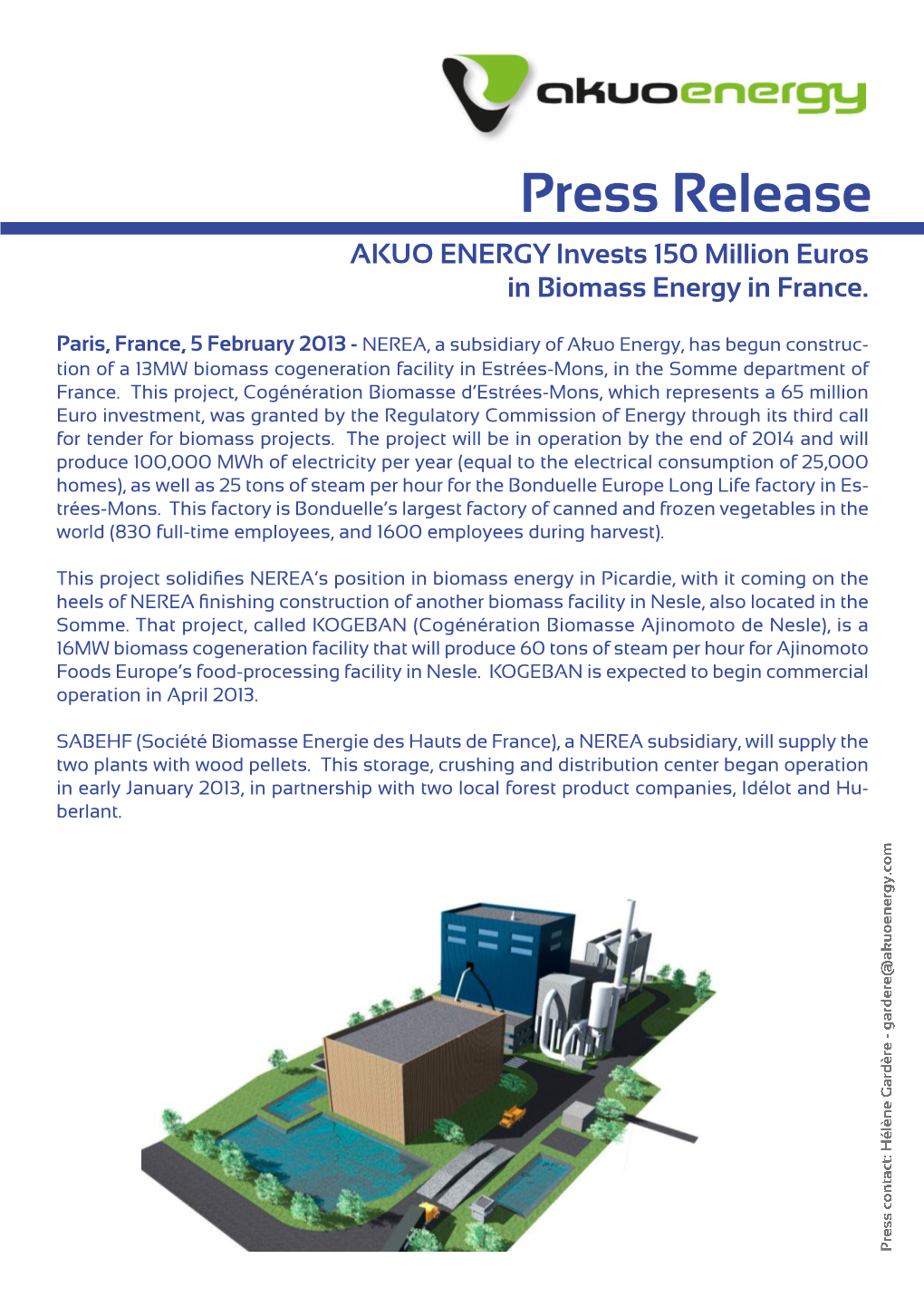 AKUO ENERGY Invests 150 Million Euros in Biomass Energy in France