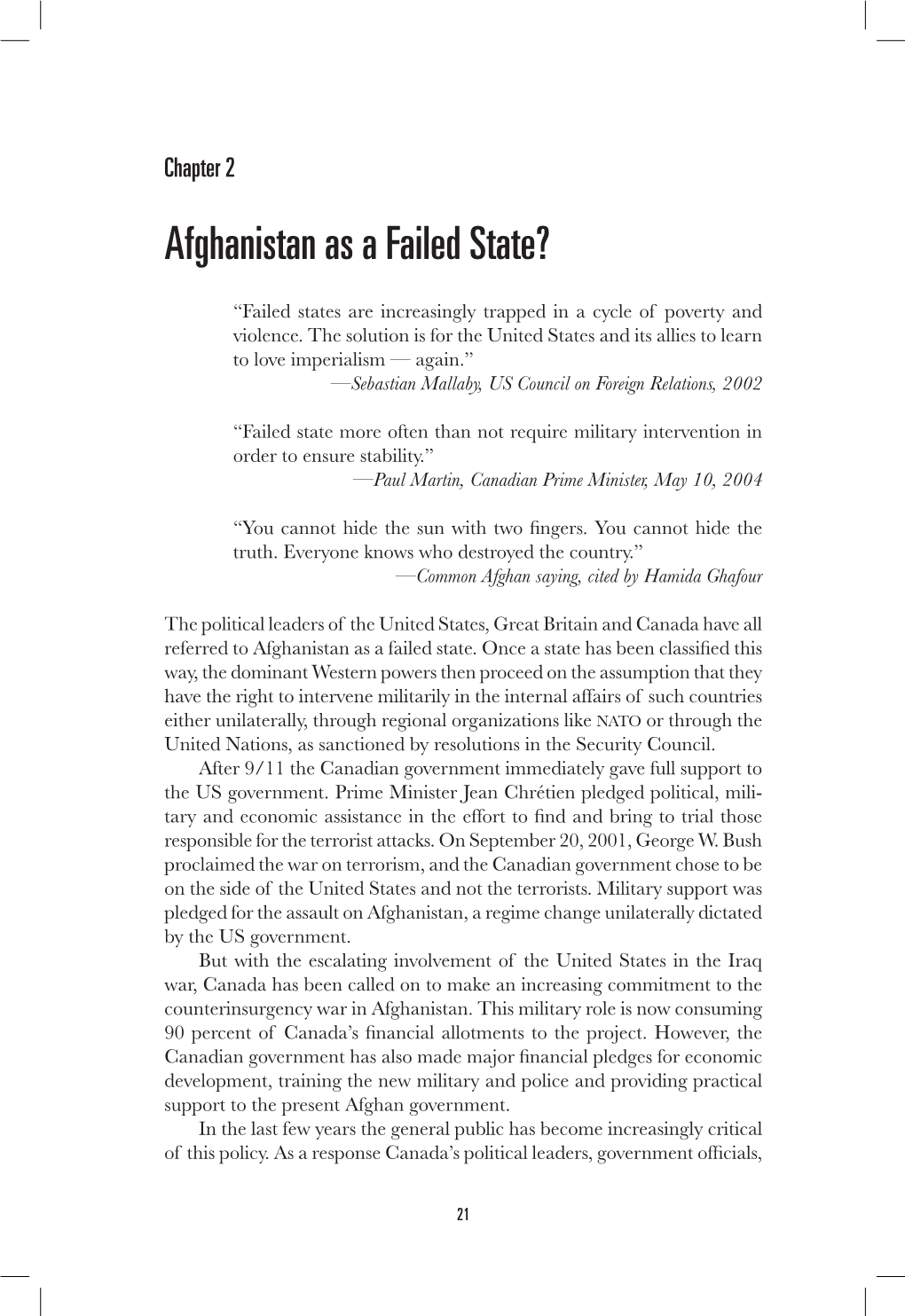 Afghanistan As a Failed State?