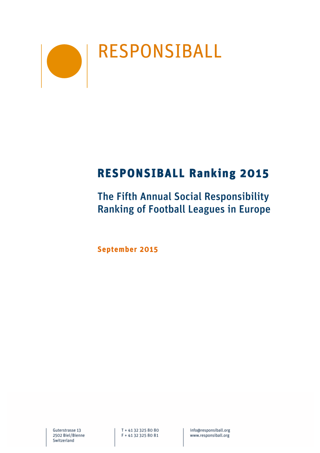 RESPONSIBALL Ranking 2015