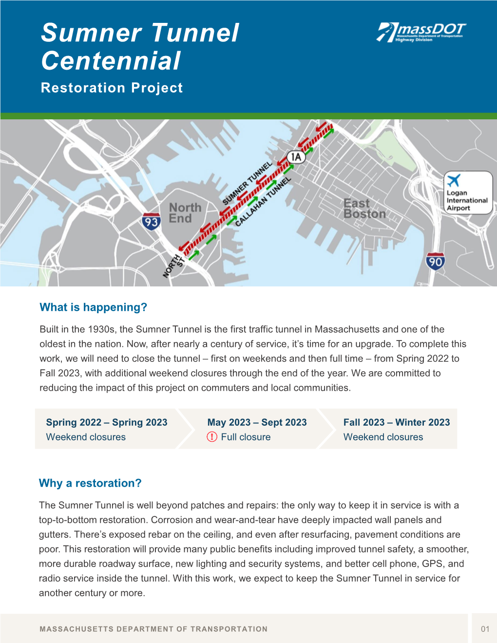 Sumner Tunnel Centennial Project Fact Sheet