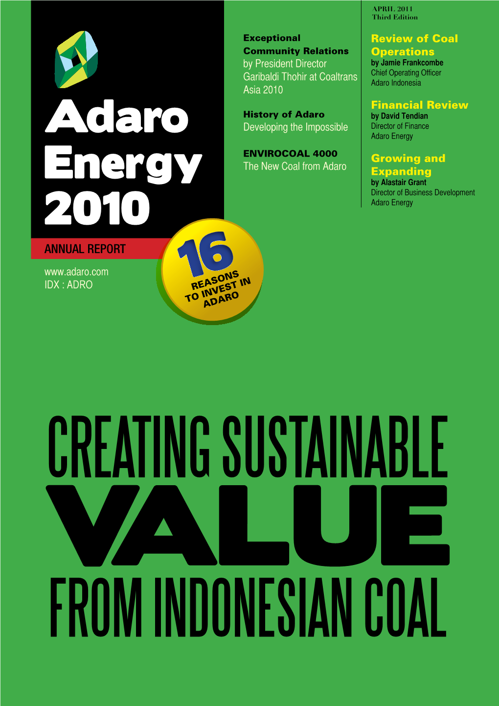 Adaro Energy 2010: Revenue: Rp 24,689 Billion