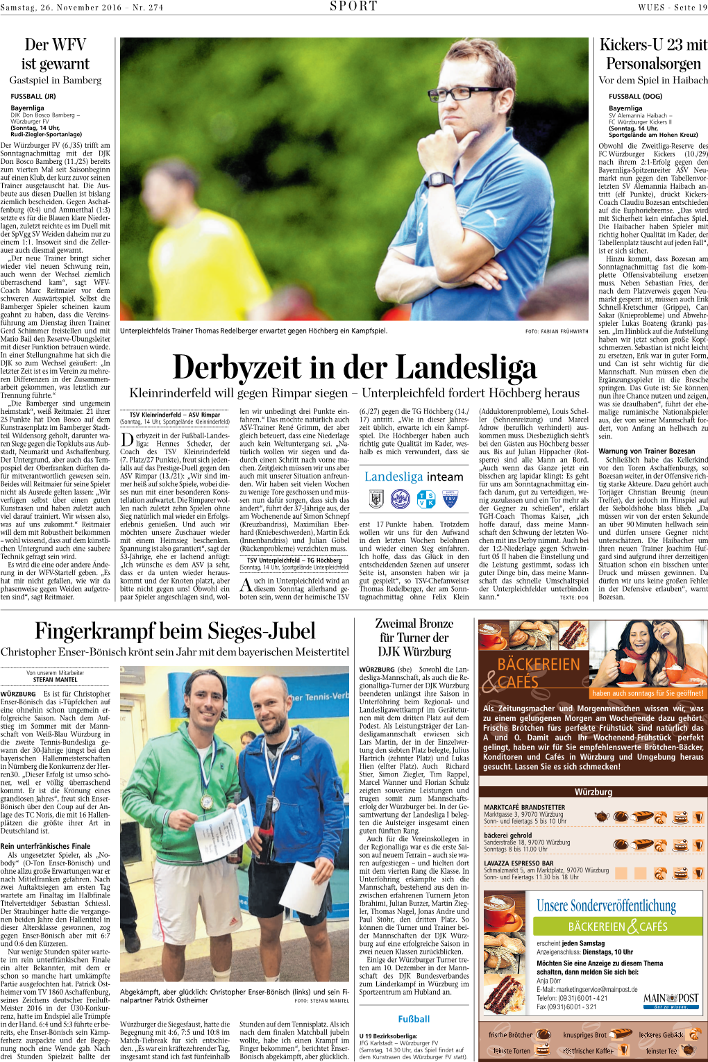 Derbyzeit in Der Landesliga