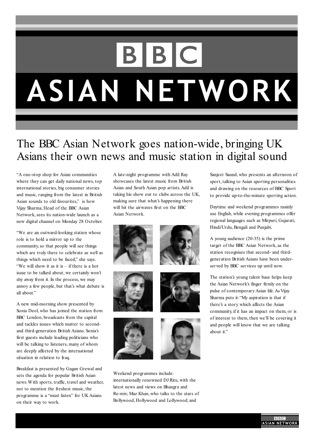 The BBC Asian Network Goes Nation-Wide, Bringing UK Asians Their Own News and Music Station in Digital Sound