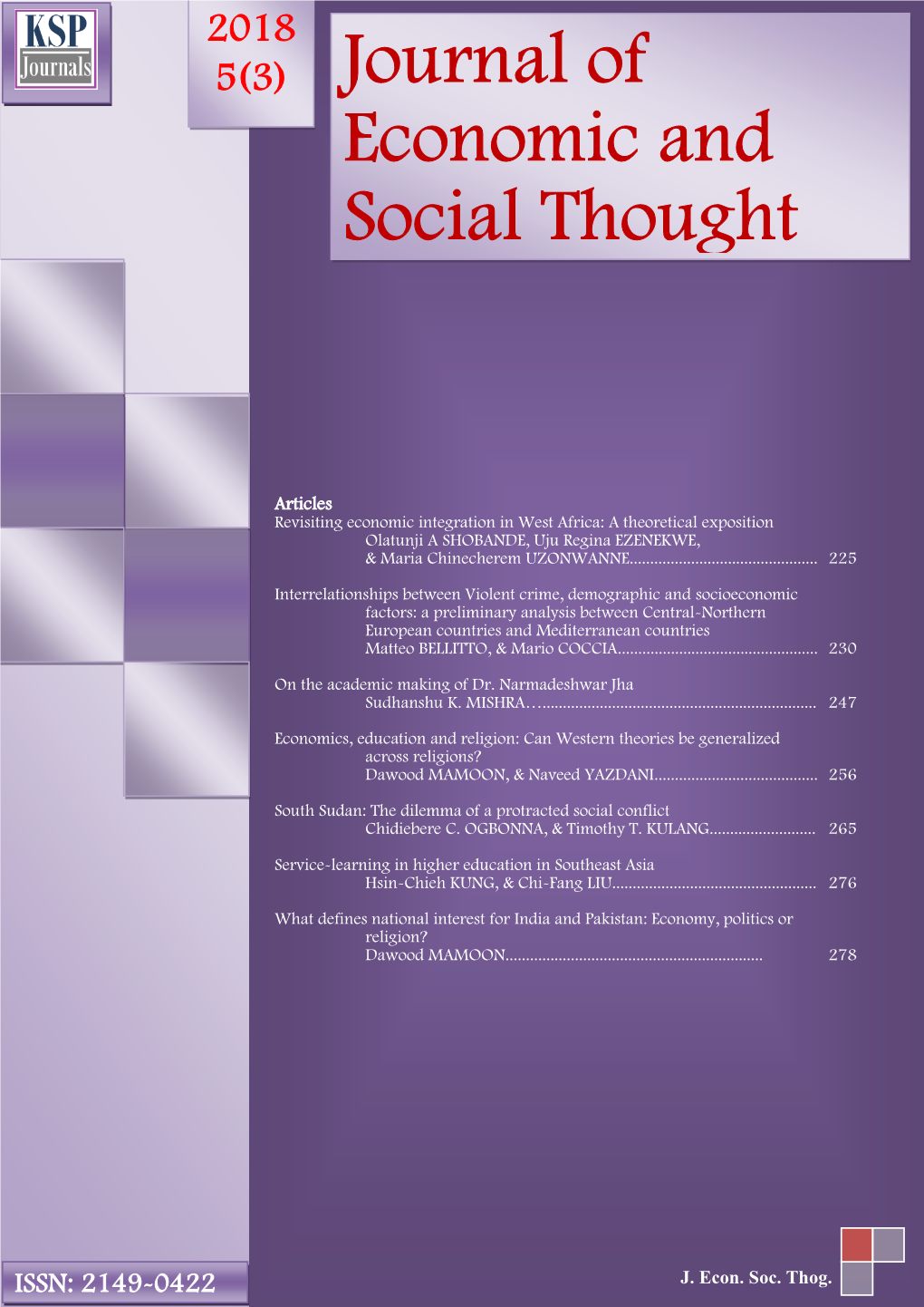 Journal of Economic and Social Thought