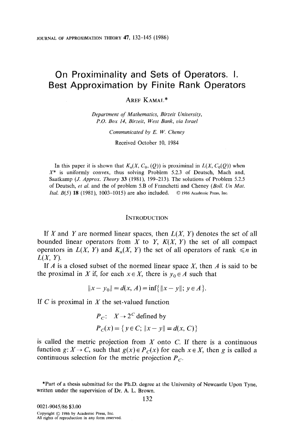 On Proximinality and Sets of Operators. I. Best Approximation by Finite Rank Operators