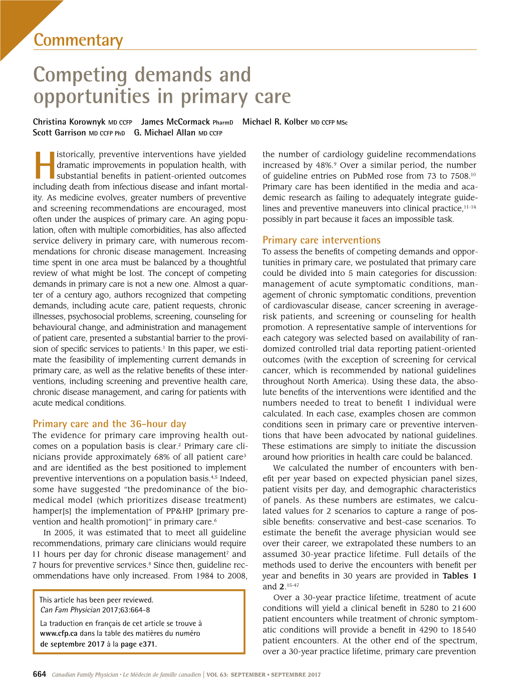 Competing Demands and Opportunities in Primary Care