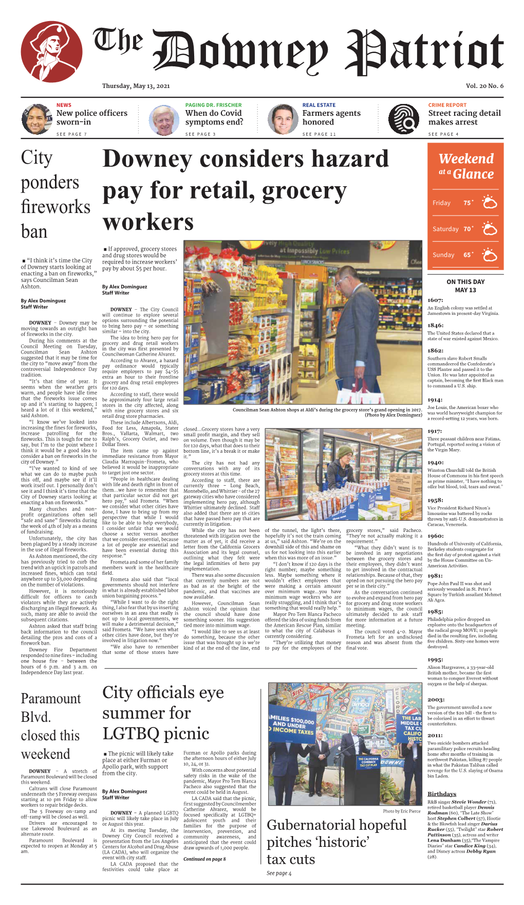 Downey Considers Hazard Pay for Retail, Grocery Workers