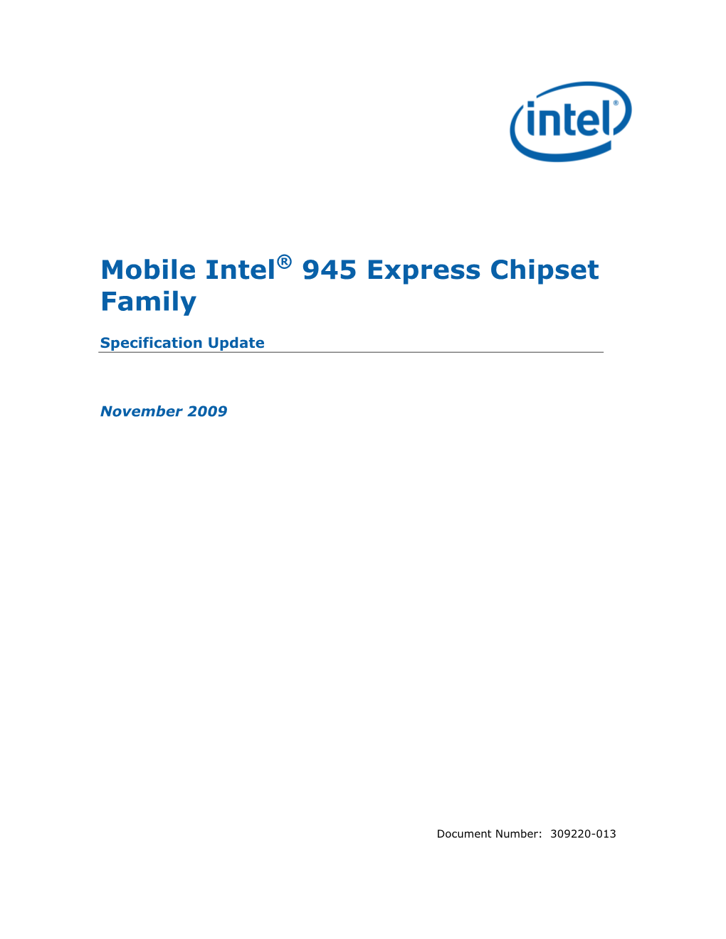 Mobile Intel® 945 Express Chipset Family Specification Update