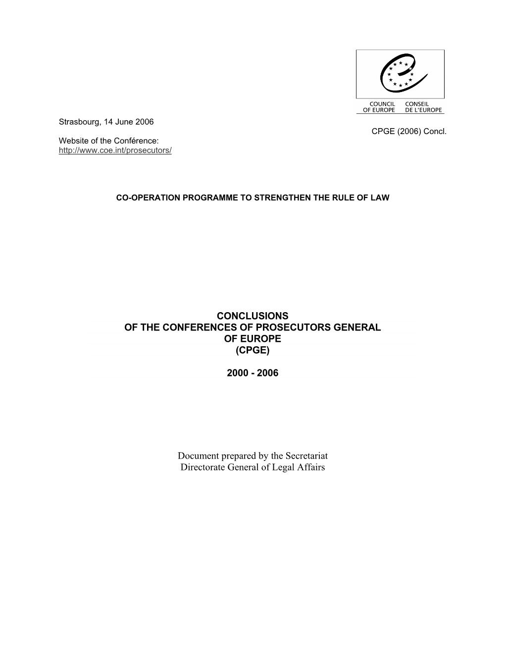 Document Prepared by the Secretariat Directorate General of Legal Affairs 2