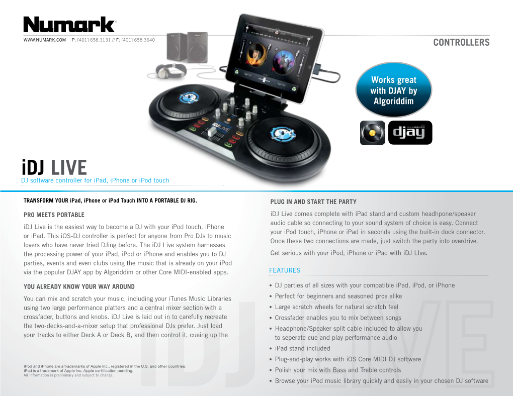 Idj Live DJ Software Controller for Ipad, Iphone Or Ipod Touch