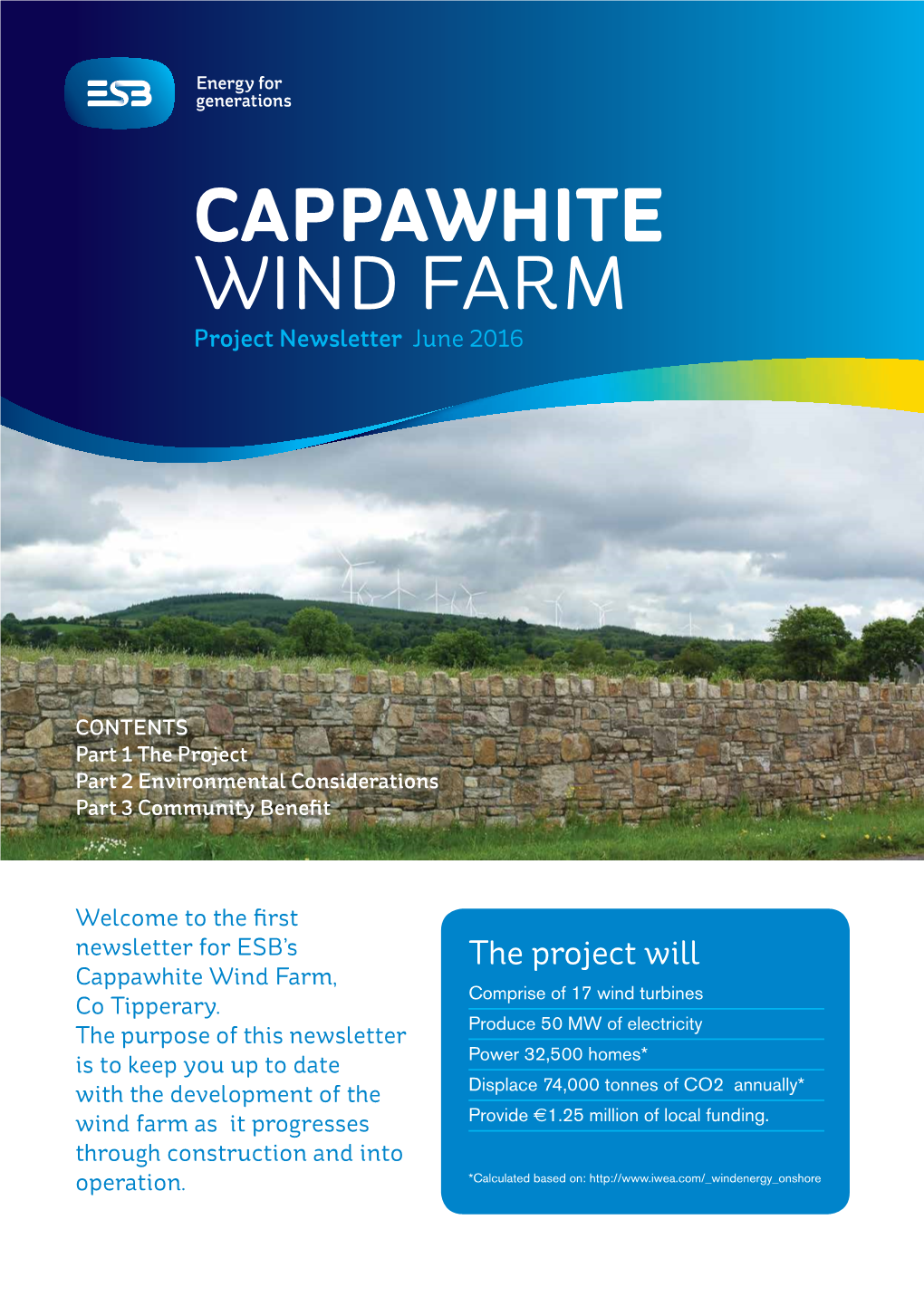 CAPPAWHITE WIND FARM Project Newsletter June 2016