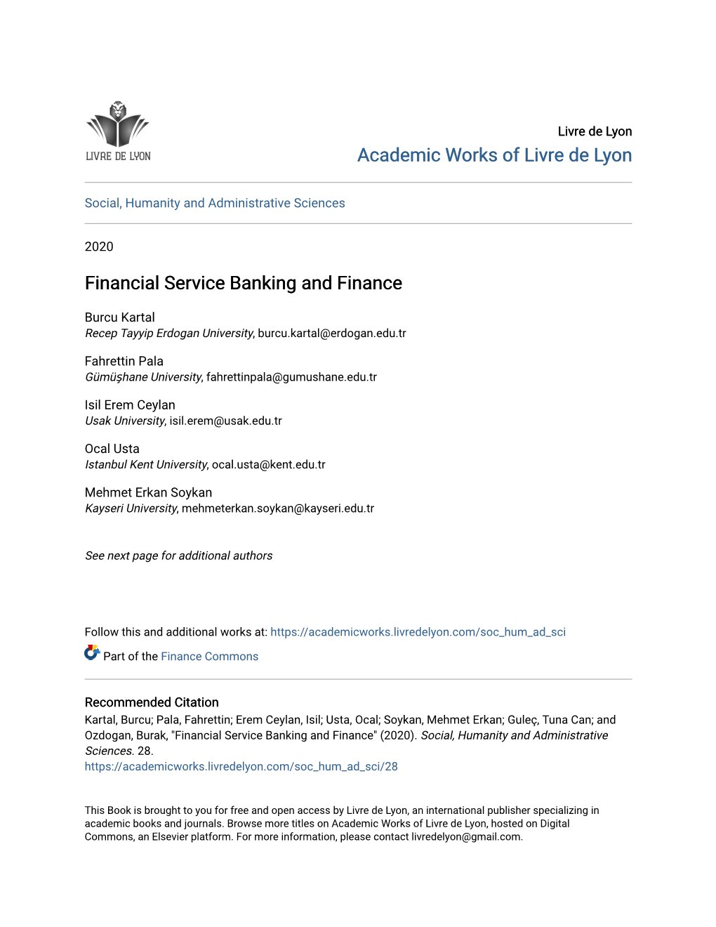 Financial Service Banking and Finance