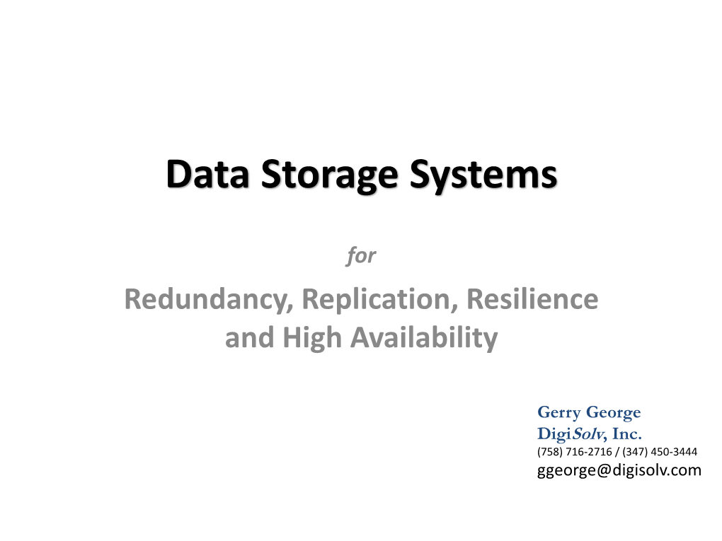 Data Storage Systems