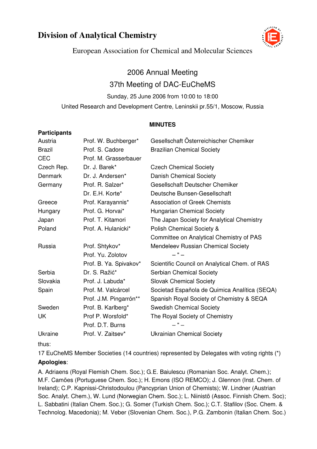 Division of Analytical Chemistry