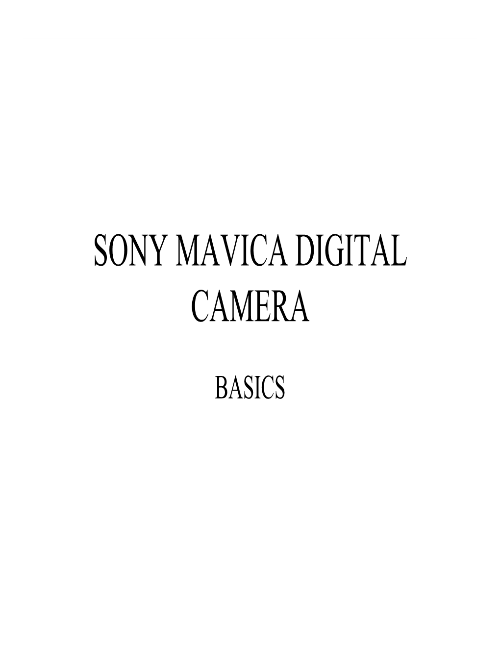 Sony Mavica Digital Camera