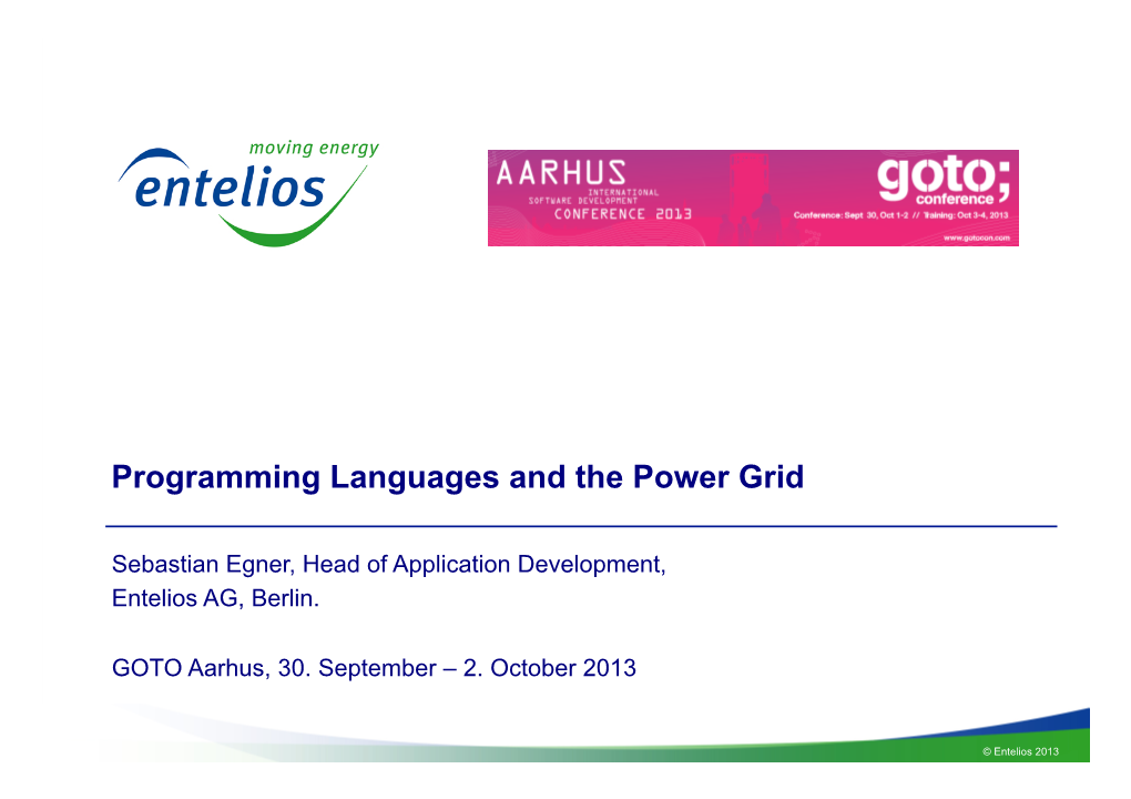 Programming Languages and the Power Grid