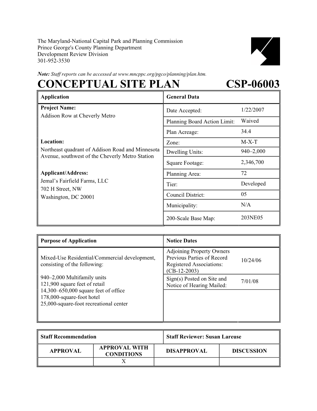 CSP-06003 Application General Data